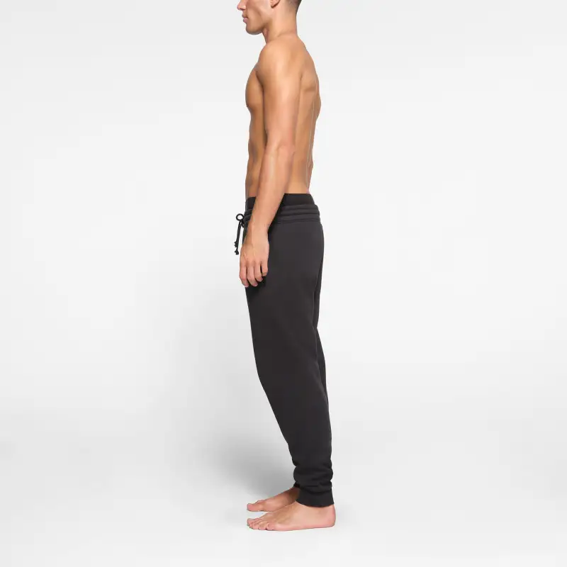 SKIMS FLEECE LOUNGE MENS TAPERED JOGGER Casual Pants Men's WASHED ONYX/Waterwashing Manau-3