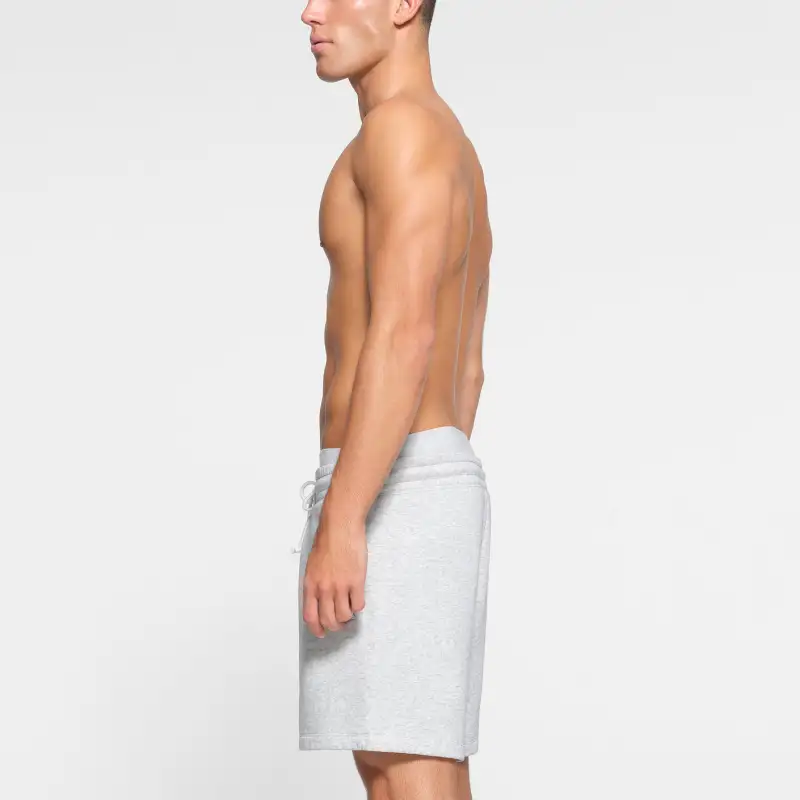SKIMS FLEECE LOUNGE MENS SHORT Casual Shorts Men's Light Heather Grey-3