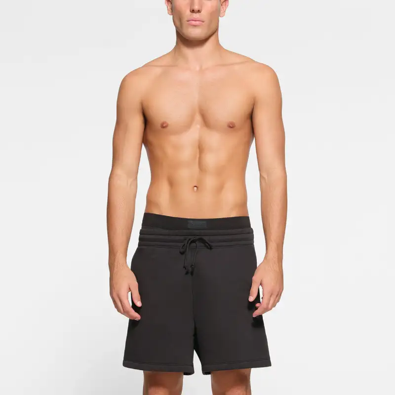 SKIMS FLEECE LOUNGE MENS SHORT Casual Shorts Men's WASHED ONYX/Waterwashing Manau-1