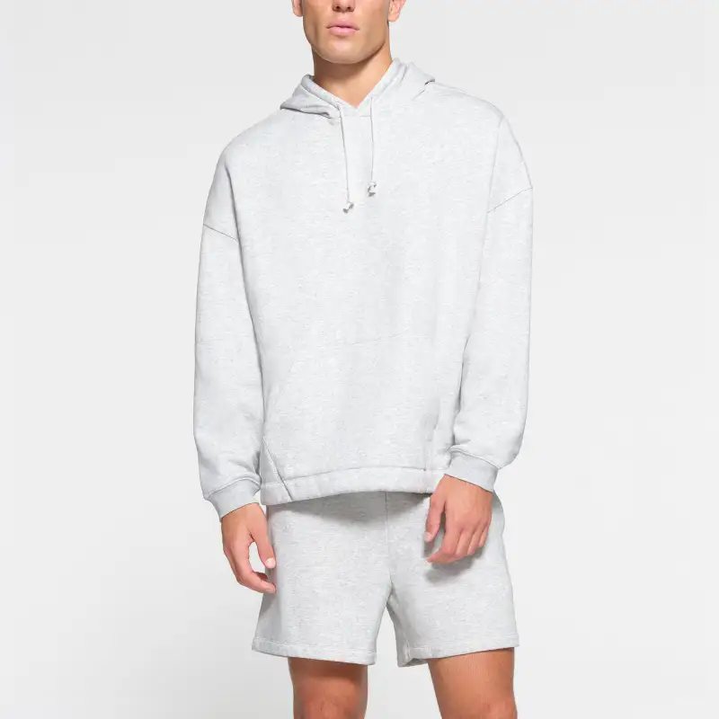 SKIMS FLEECE LOUNGE MENS RELAXED HOODIE Sweatshirt Men's Light Heather Grey-1