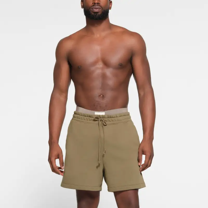 SKIMS FLEECE LOUNGE MENS SHORT Casual Shorts Men's ARMY/Army Green-1