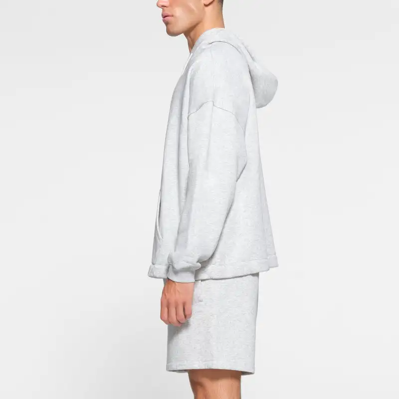 SKIMS FLEECE LOUNGE MENS RELAXED HOODIE Sweatshirt Men's Light Heather Grey-3