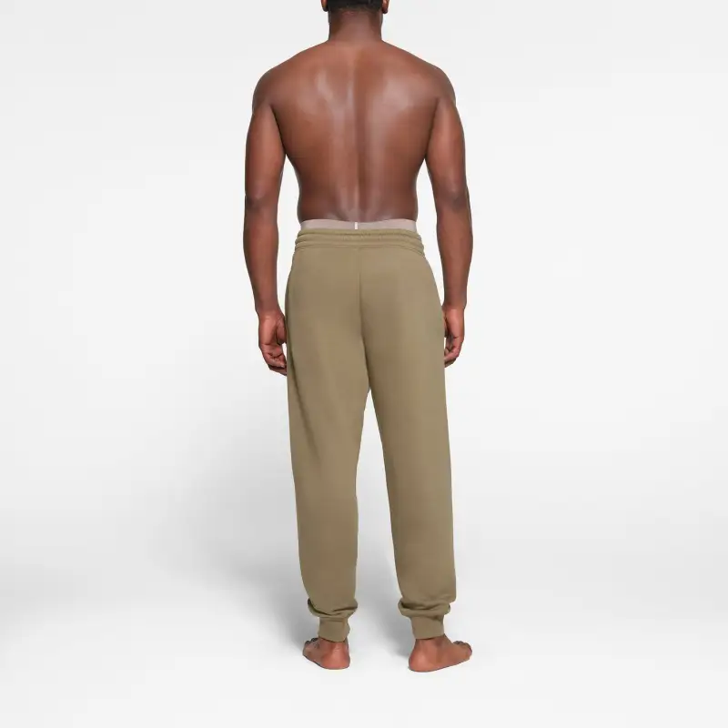 SKIMS FLEECE LOUNGE MENS TAPERED JOGGER Casual Pants Men's ARMY/Army Green-2