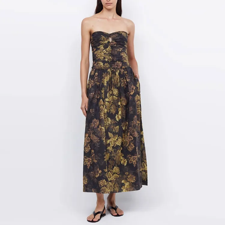 BEC+BRIDGE FW23 PALMER Sleeveless Dress Women's Black Yellow-1