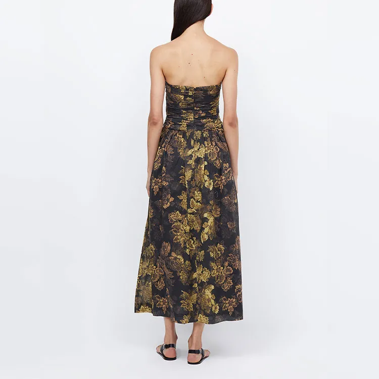 BEC+BRIDGE FW23 PALMER Sleeveless Dress Women's Black Yellow-2