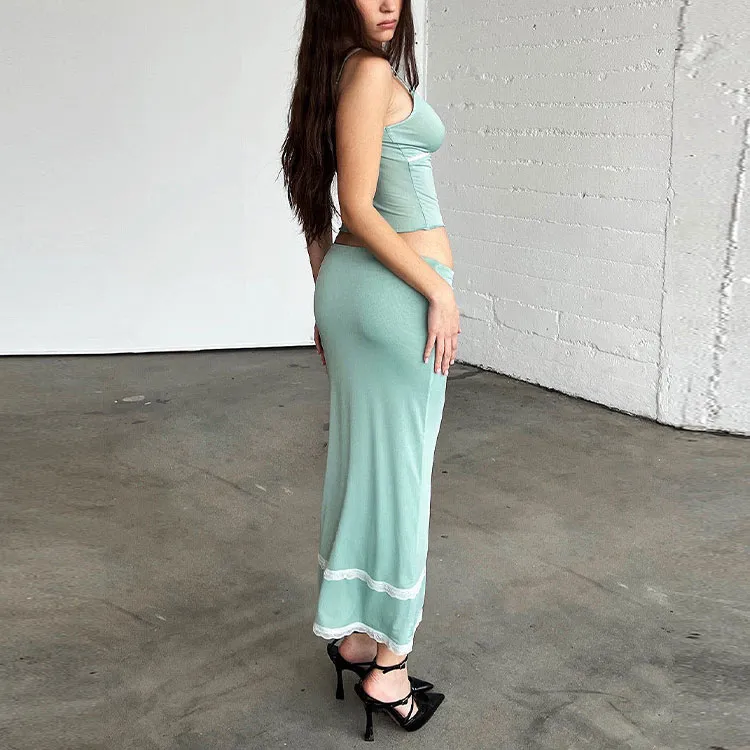 Tiger Mist ADDISON SKIRT Casual Long Skirts Women's Green-2