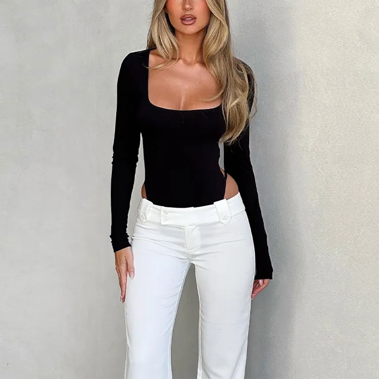 Tiger Mist MINERVA LONG SLEEVE BODYSUIT Bodysuits Women's Black-2
