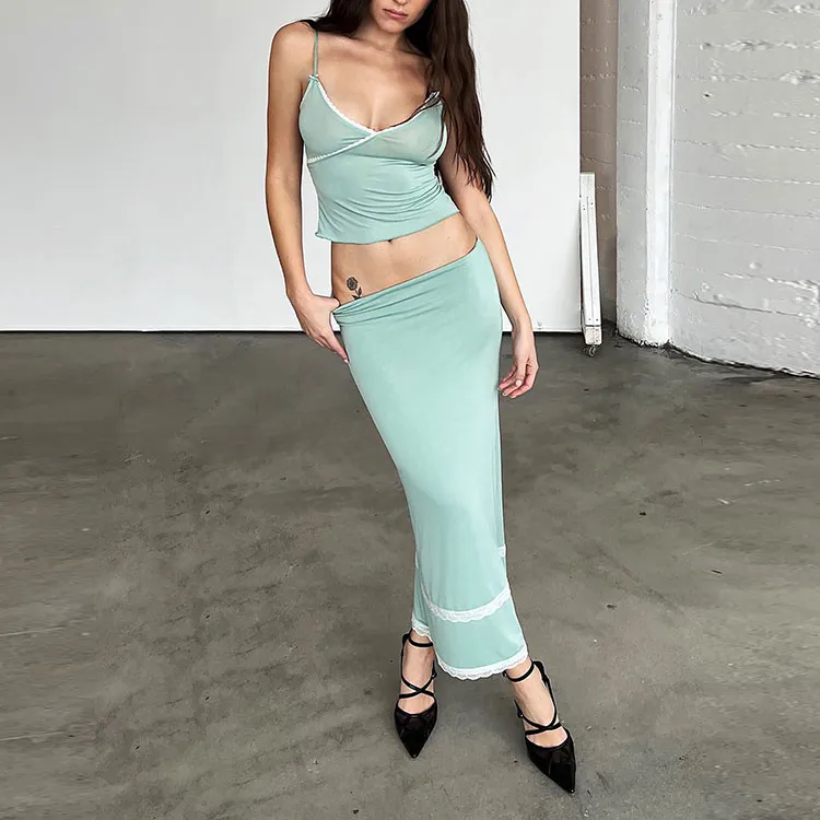 Tiger Mist ADDISON SKIRT Casual Long Skirts Women's Green-3