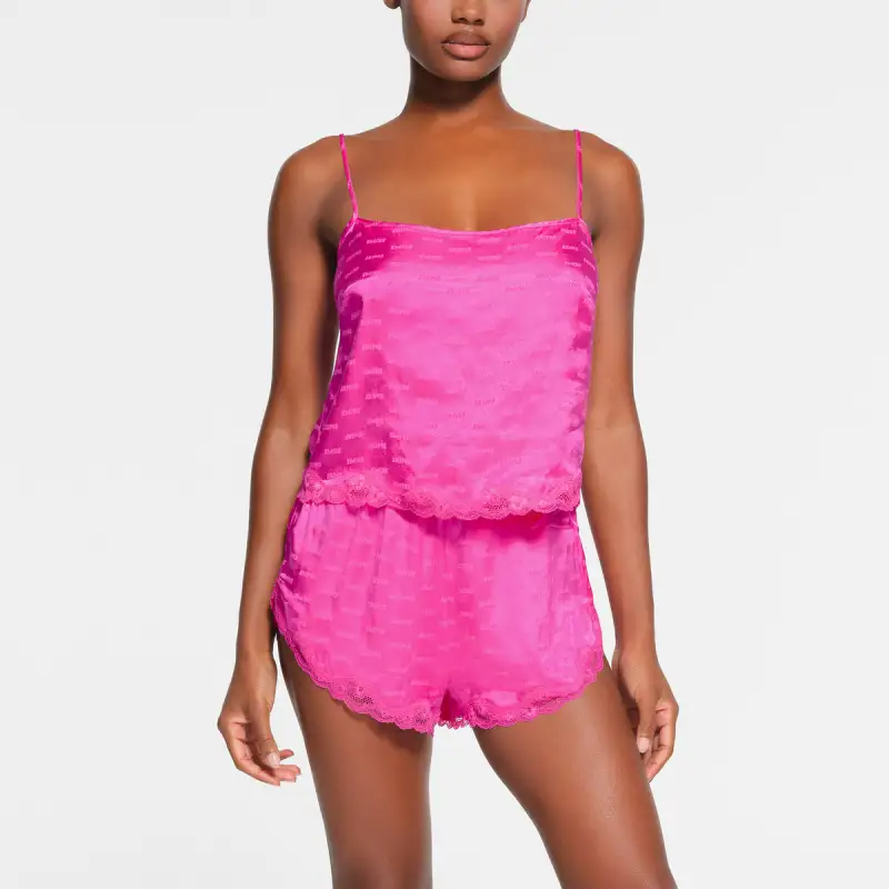 SKIMS JACQUARD LACE SHORT Casual Shorts Women's HOT PINK/Bright Pink-1