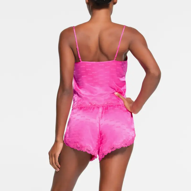 SKIMS JACQUARD LACE SHORT Casual Shorts Women's HOT PINK/Bright Pink-2