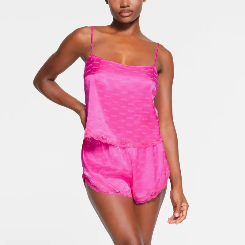 SKIMS JACQUARD LACE CAMI Tank Tops Women's HOT PINK/Bright Pink-1