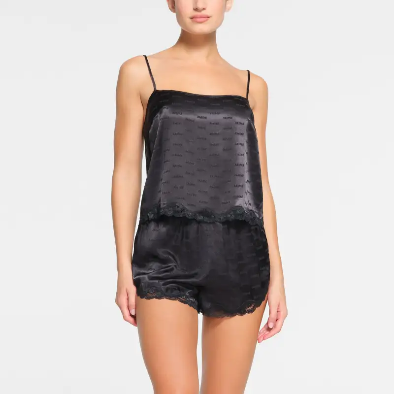 SKIMS JACQUARD LACE CAMI Tank Tops Women's ONYX/Onyx-1