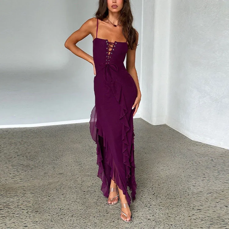 Tiger Mist CHAYA DRESS Slip Dresses Women's Dark Purple-2