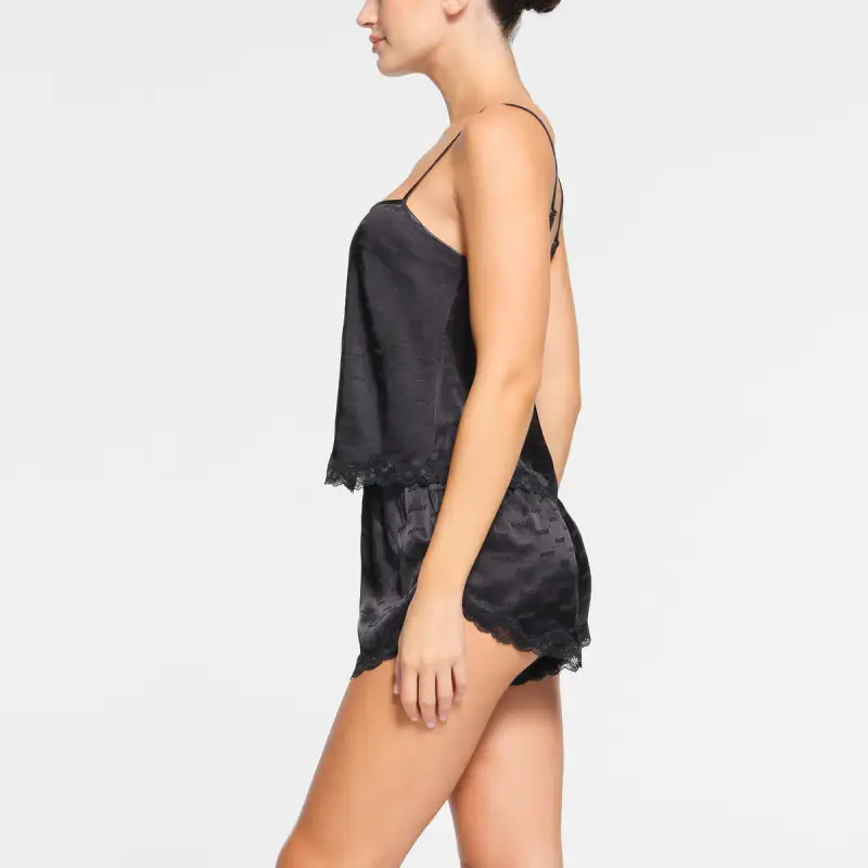 SKIMS JACQUARD LACE CAMI Tank Tops Women's ONYX/Onyx-3