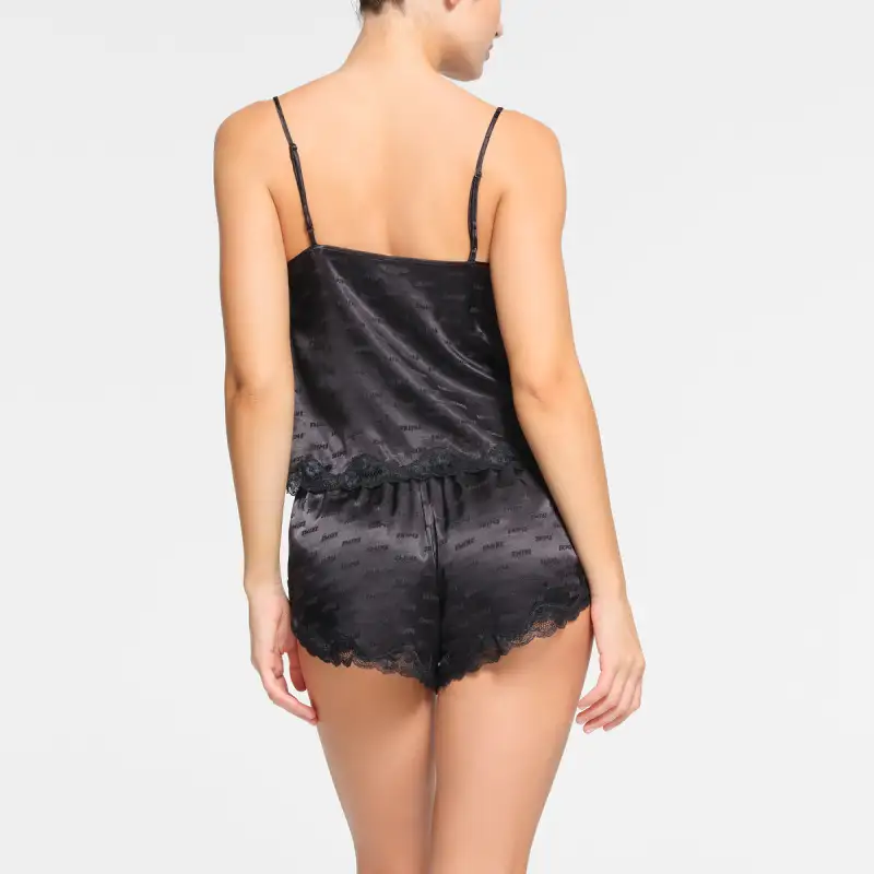 SKIMS JACQUARD LACE CAMI Tank Tops Women's ONYX/Onyx-2