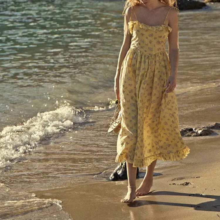 DOEN WENDELIN DRESS Slip Dresses Women's Yellow-1