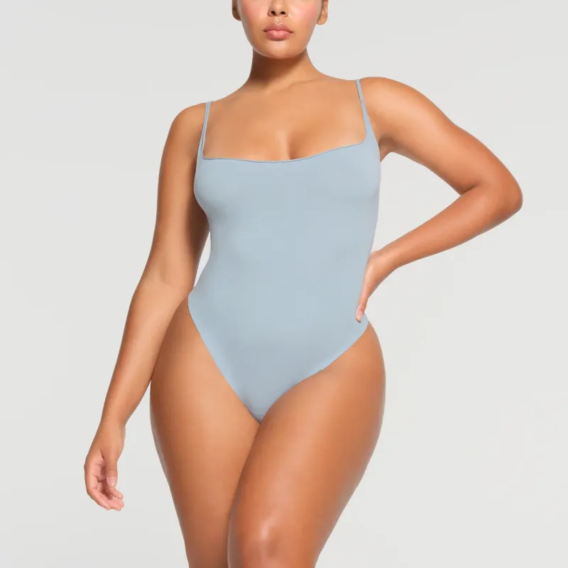 SKIMS SS24 RAW EDGE CAMI BODYSUIT Bodysuits Women's DENIM/Denim-1