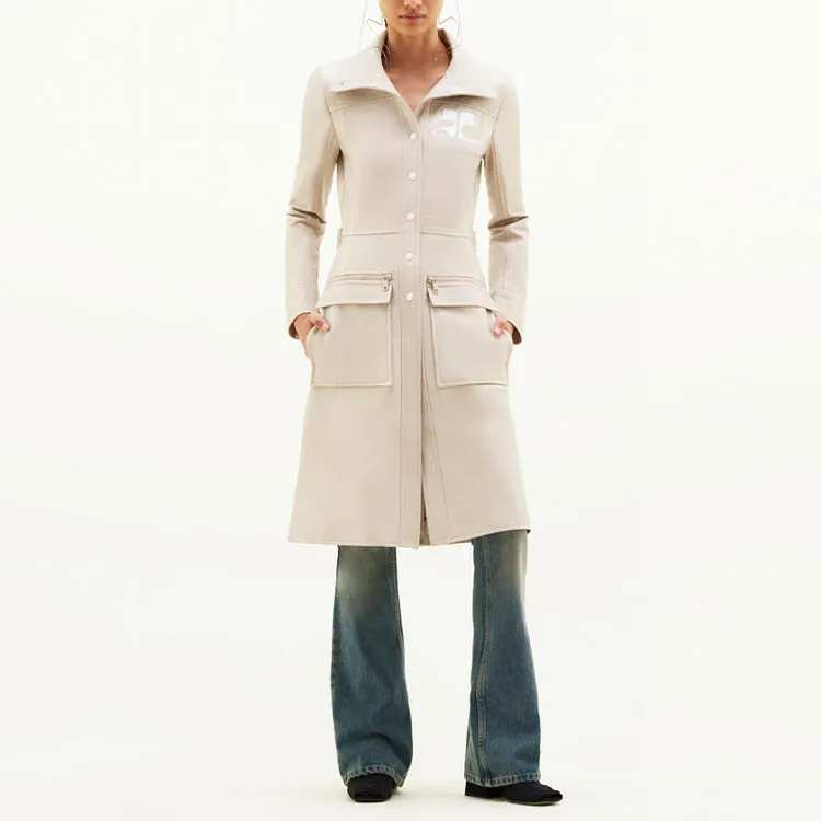 Courrèges Vinyl Trench Coat 'Cream'-1