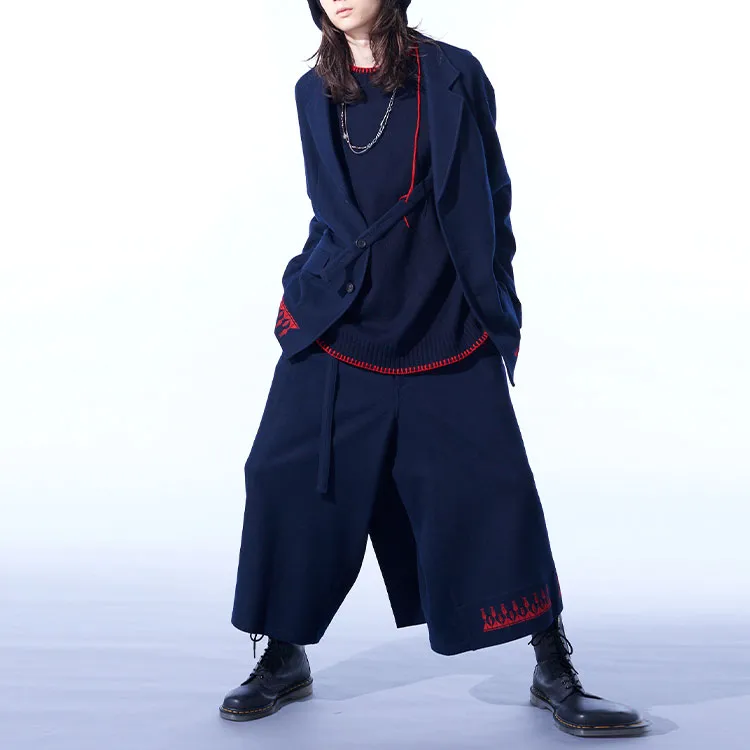 Yohji Yamamoto Casual Pants Unisex Marine Blue-2