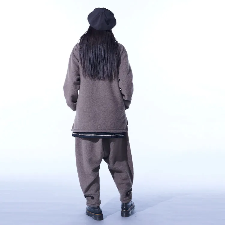 Yohji Yamamoto Casual Pants Unisex Gray-5