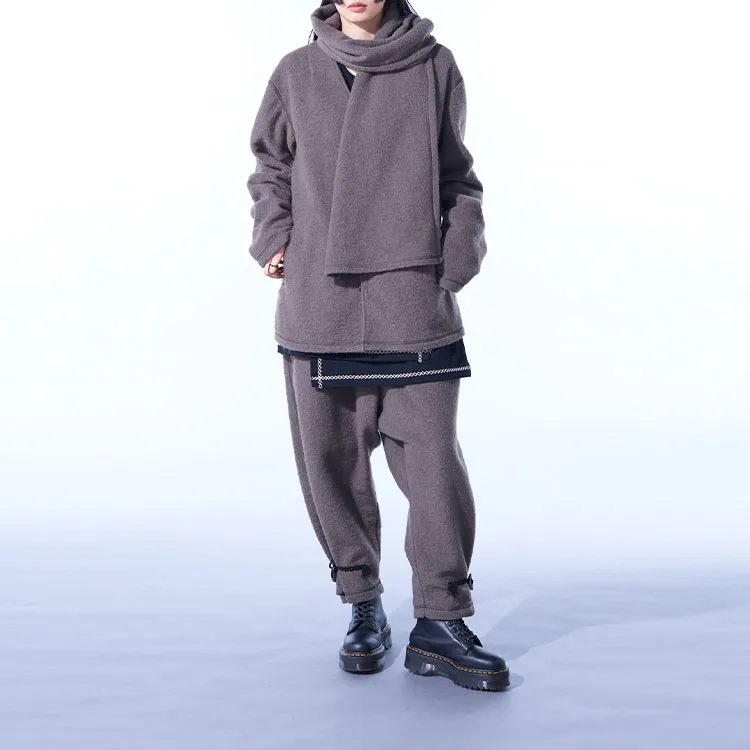 Yohji Yamamoto Casual Pants Unisex Gray-4