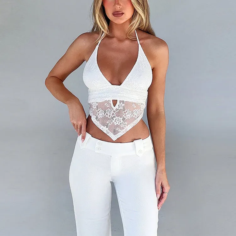 Tiger Mist FAYE LACE TOP Camisole Women's White-2
