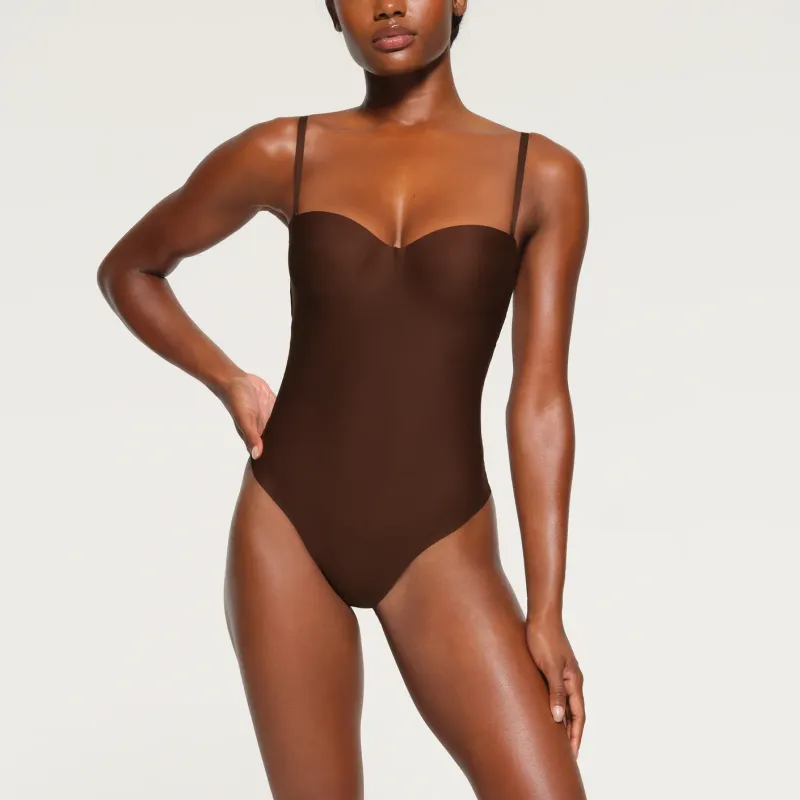 SKIMS BODY UNDERWIRE THONG BODYSUIT Bodysuits Women's COCOA/Cocoa-1