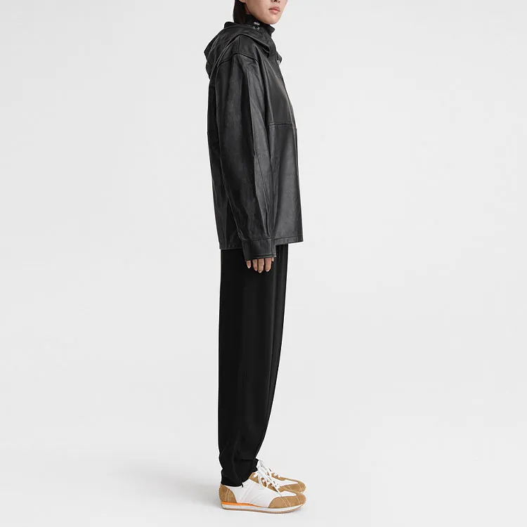 TOTEME SS24 Leather Jacket Women's Black-3