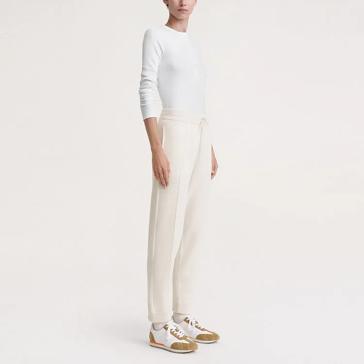 TOTEME SS24 Knitted Sweatpants Women's Macadamia Nut-3