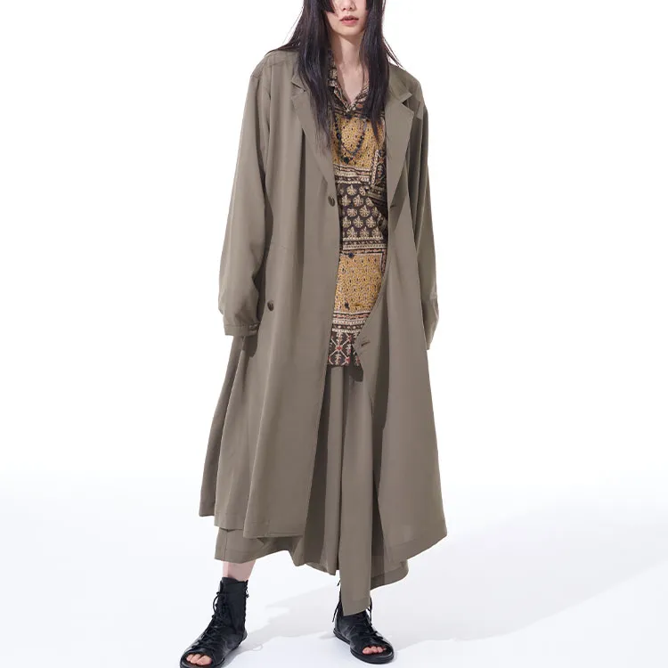 Yohji Yamamoto Coats Unisex Khaki-5