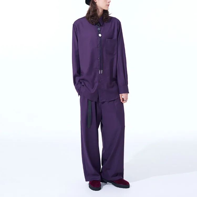 Yohji Yamamoto Casual Pants Unisex Purple-3