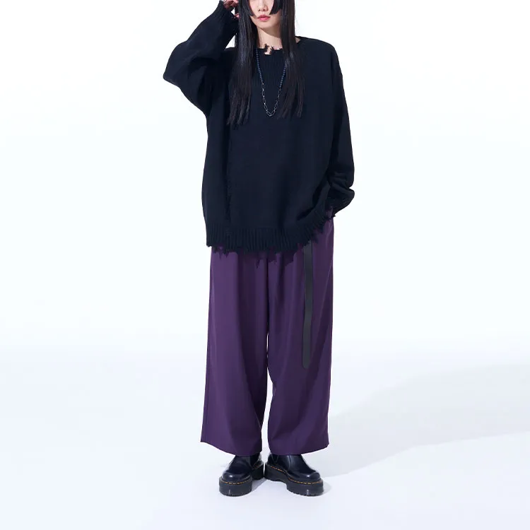 Yohji Yamamoto Casual Pants Unisex Purple-2