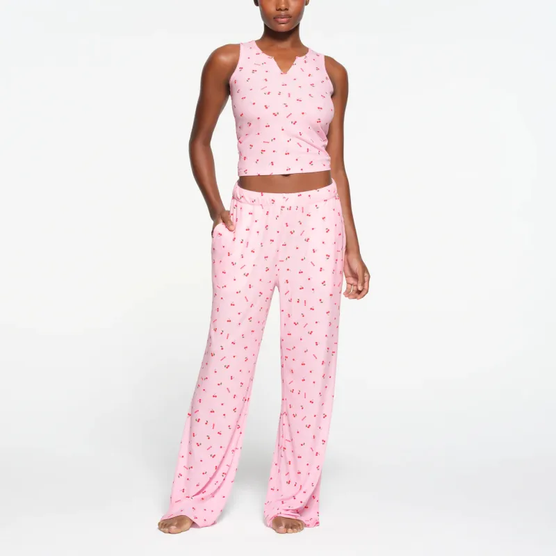 SKIMS Valentine's Day SOFT LOUNGE LOOSE PANT Casual Pants Women's Cherry Blossom Print/Cherry Blossom Color-1