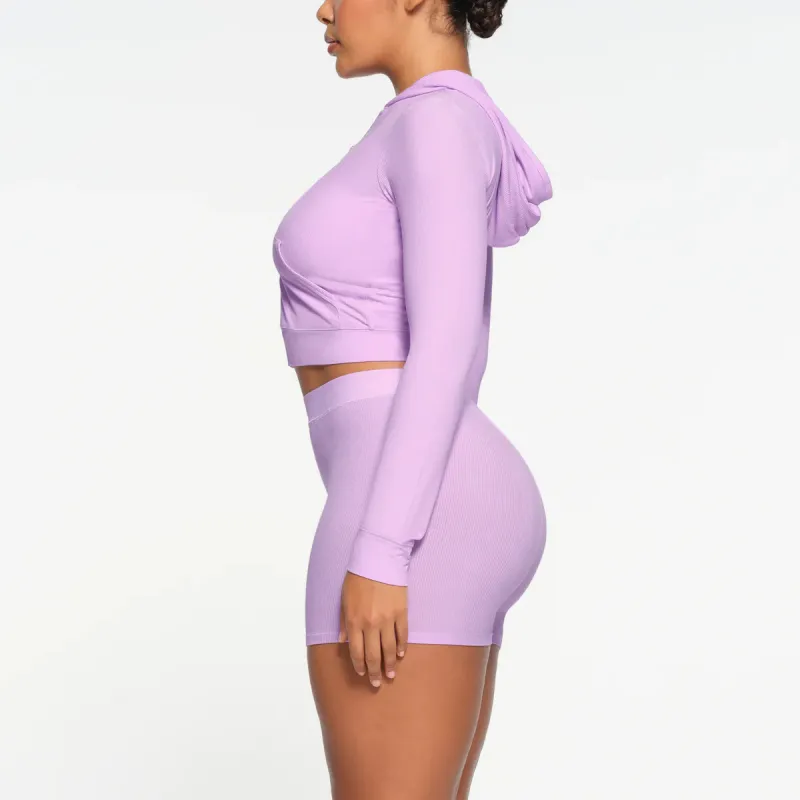 SKIMS Valentine's Day SOFT LOUNGE ZIP UP HOODIE Sweatshirt Women's SUGAR PLUM/Tang Mei-3