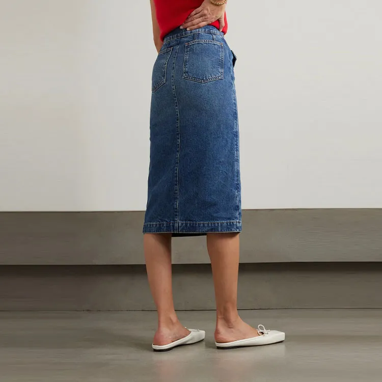 FRAME SS24 Denim Long Skirt Women's Blue-2