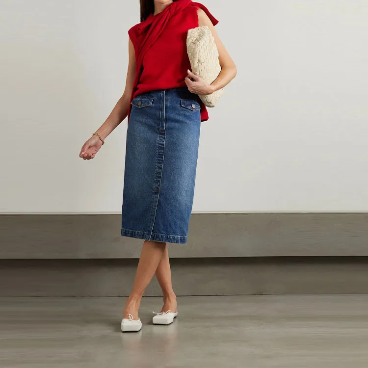 FRAME SS24 Denim Long Skirt Women's Blue-1