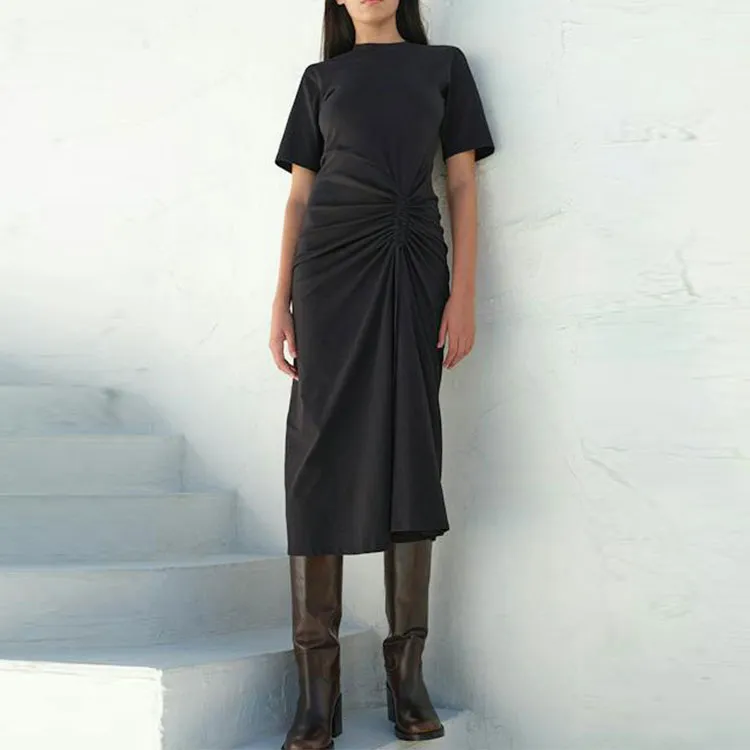 FRAME Short Sleeved Dress Women's Black-2