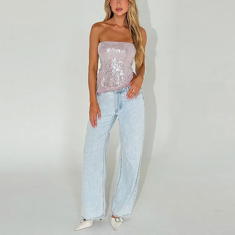 Tiger Mist OPALINE TOP Strapless Top Women's Pink-2