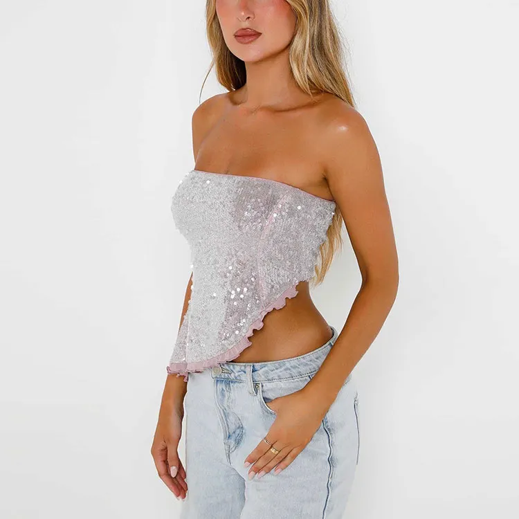 Tiger Mist OPALINE TOP Strapless Top Women's Pink-4