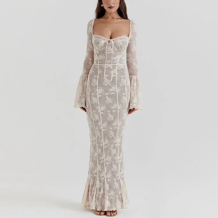 HOUSE OF CB Long Sleeved Dress Women's Cream-2