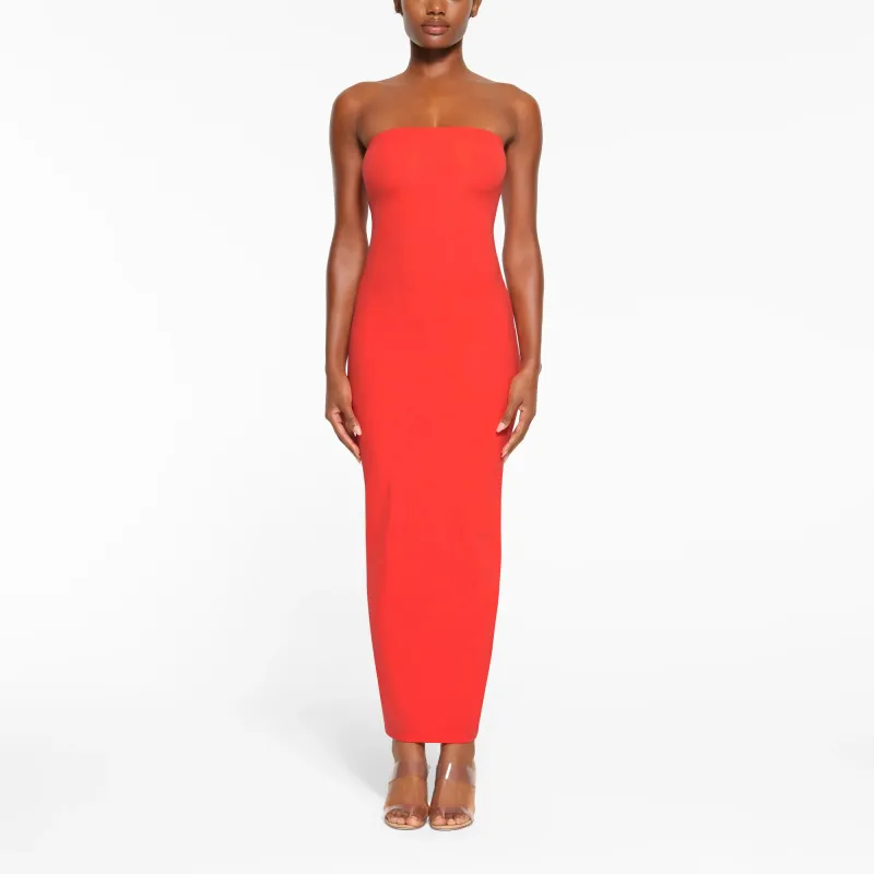 SKIMS FITS EVERYBODY TUBE DRESS Sleeveless Dress Women's Poppy/Strawflower-2