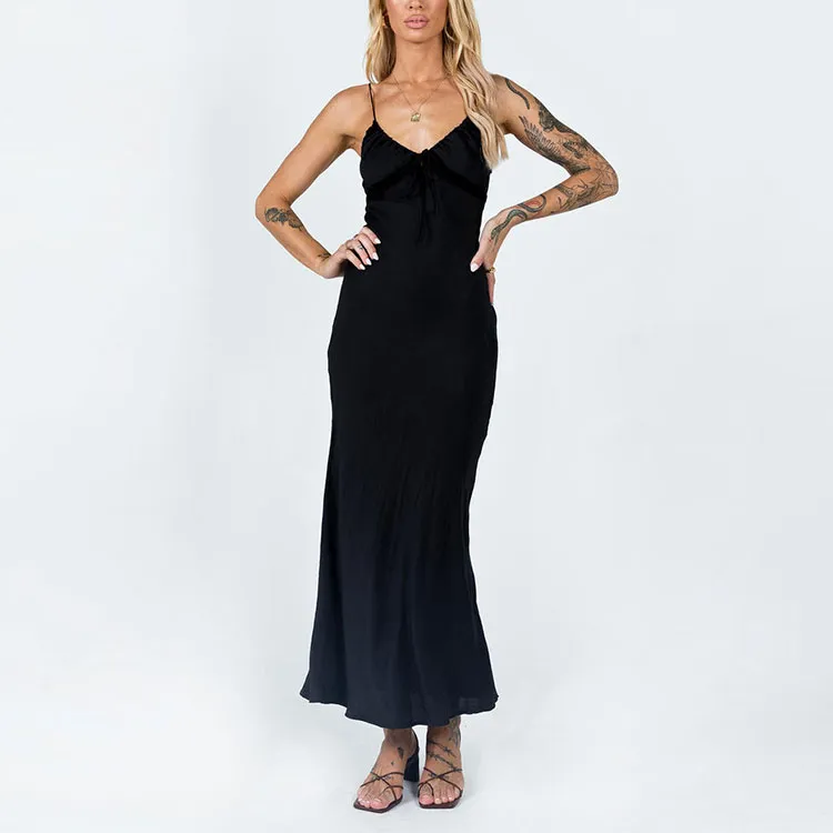 PRINCESS POLLY EMILY MAXI DRESS Slip Dresses Women's Black-1