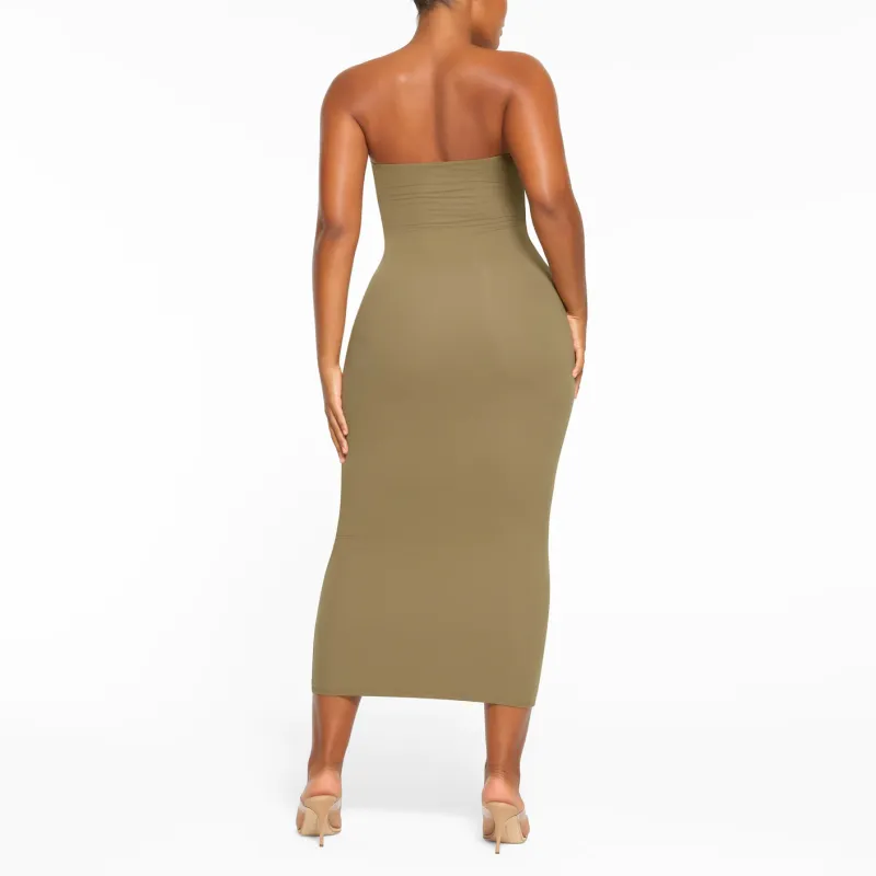 SKIMS FITS EVERYBODY TUBE DRESS Sleeveless Dress Women's KHAKI/Khaki-2