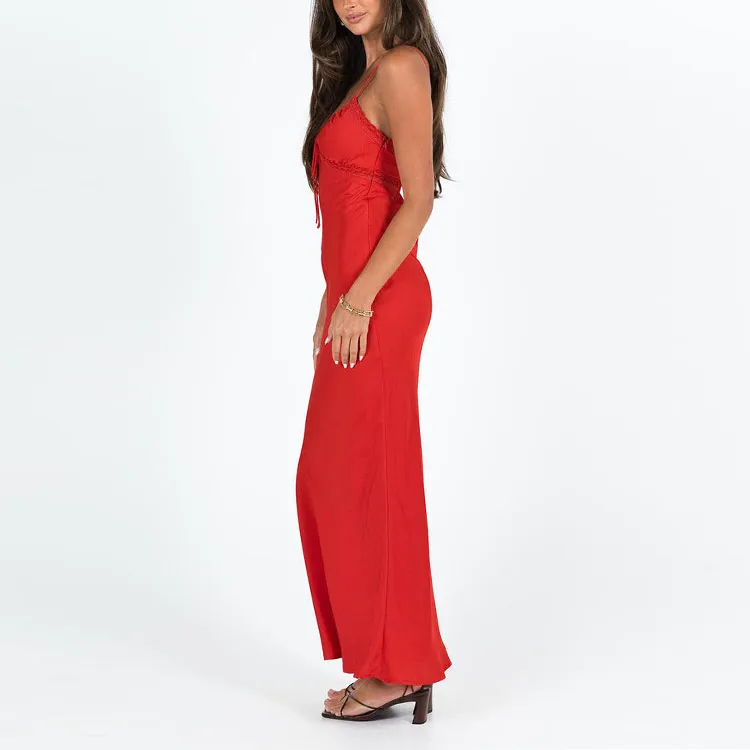 PRINCESS POLLY EMILY MAXI DRESS Slip Dresses Women's Red-4