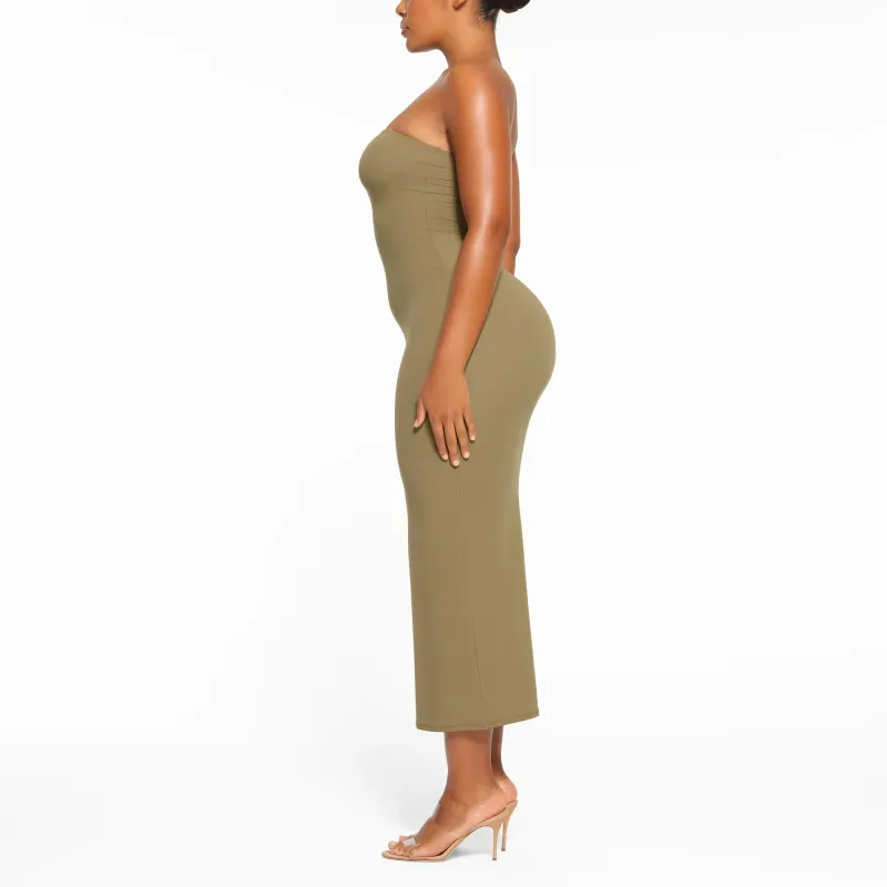 SKIMS FITS EVERYBODY TUBE DRESS Sleeveless Dress Women's KHAKI/Khaki-3