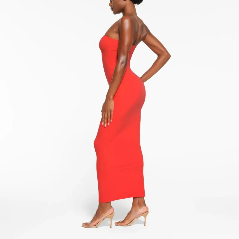 SKIMS FITS EVERYBODY TUBE DRESS Sleeveless Dress Women's Poppy/Strawflower-3