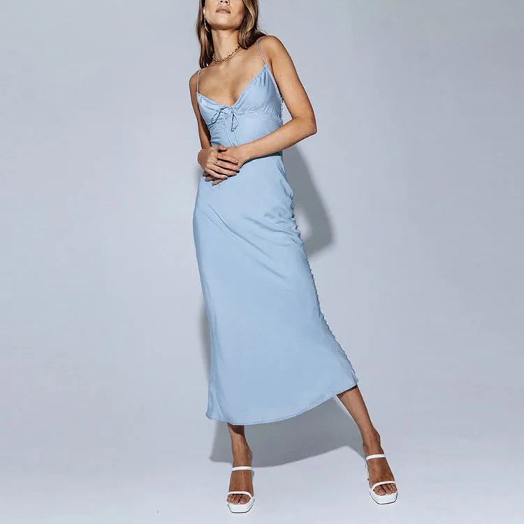 PRINCESS POLLY EMILY MAXI DRESS Slip Dresses Women's Blue-1