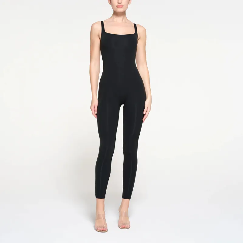 SKIMS FITS EVERYBODY SQUARE NECK LOW BACK CATSUIT Jumpsuit Women's ONYX/Onyx-1