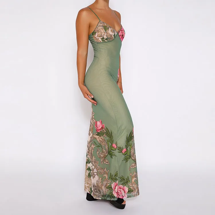Tiger Mist JULIANNA DRESS Slip Dress Women's Green-4