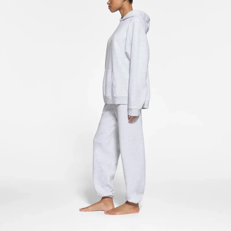 SKIMS COTTON FLEECE OVERSIZED HOODIE Sweatshirt Women's Light Heather Grey-3